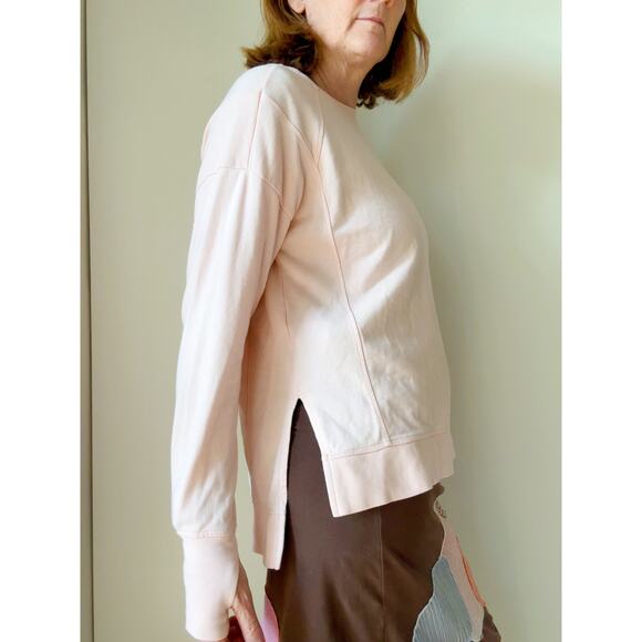 Sweaty Betty Cotton After Class Longline Sweatshirt Pastel Pink Size Sm - Picture 6 of 10